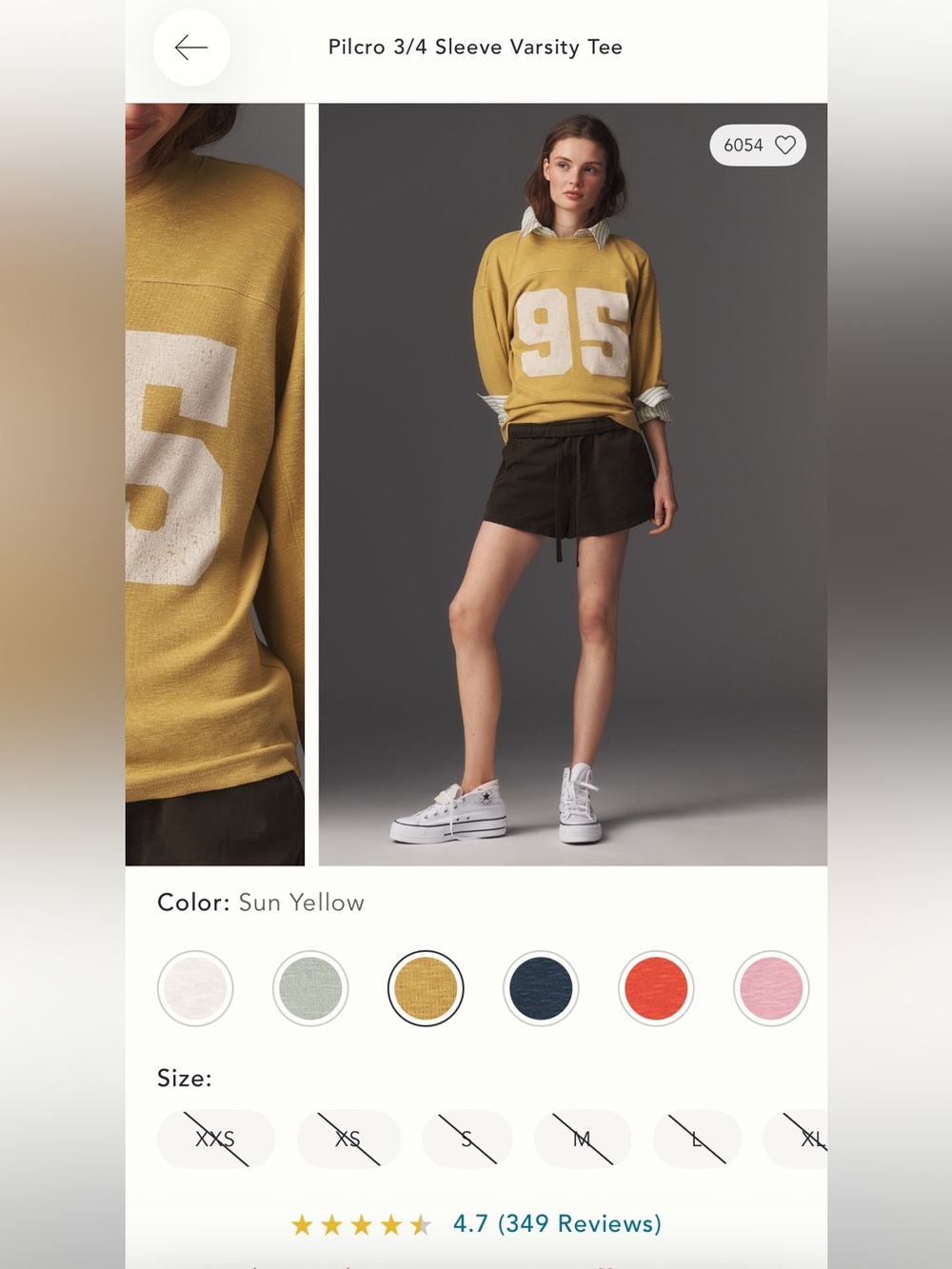 Pilcro 3/4 Sleeve Varsity Tee - Picture 4 of 10